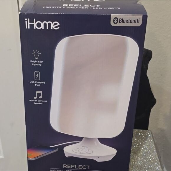 IHome Reflect Mirror, Bluetooth Speaker, LED Lights Adjustable Vanity Mirror - Picture 15 of 16